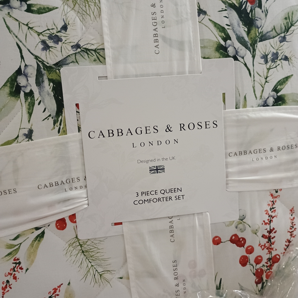 Cabbages & Roses Floral Queen Comforter Set - Picture 2 of 5